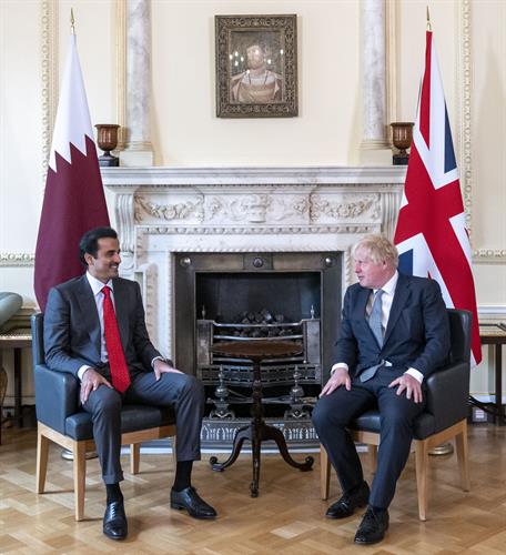 HH Sheikh Tamim bin Hamad Al-Thani with PM Boris Johnson